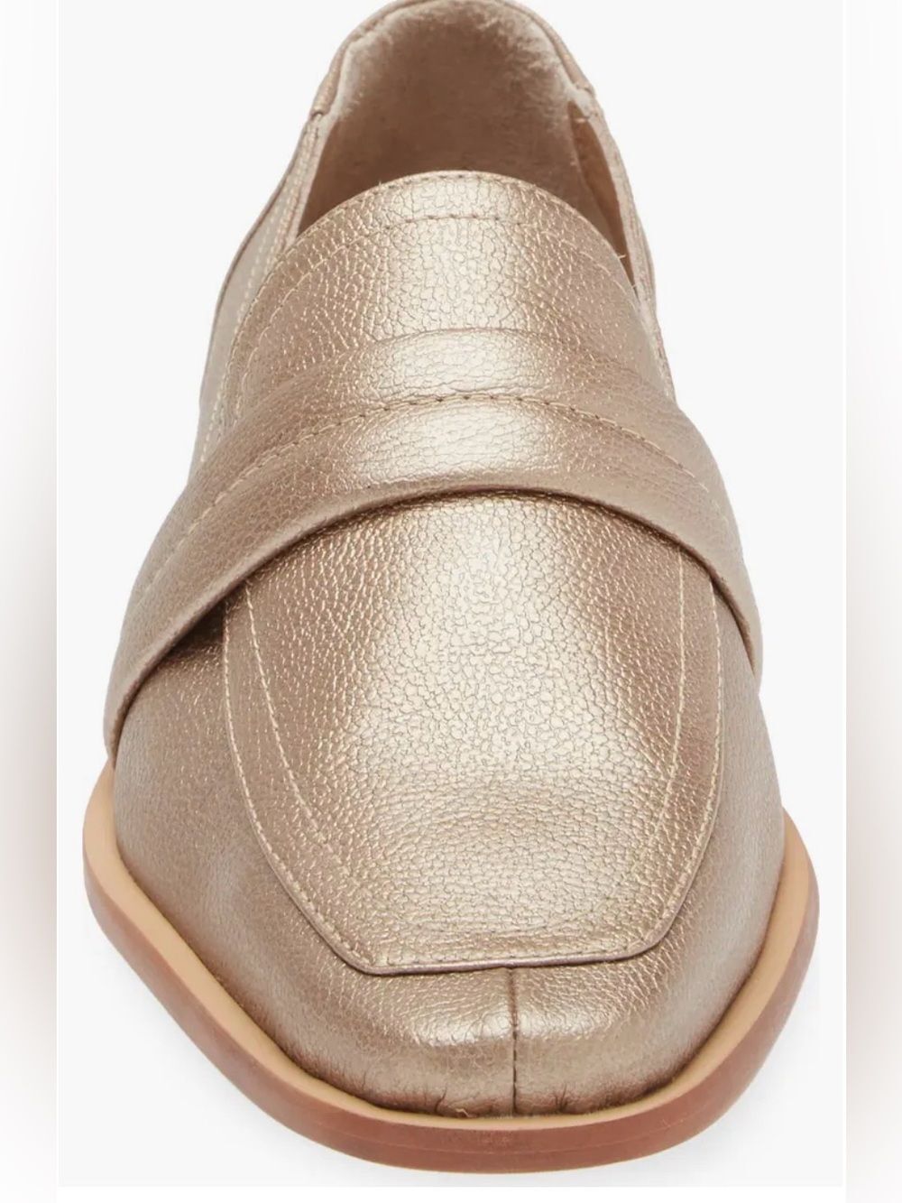 NWT Anthropologie KAANAS Metallic Leather Square Toe Loafers Size 9